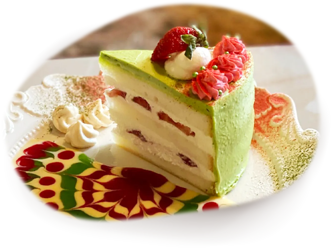 ピスタチオとイチゴのクリスマスショート